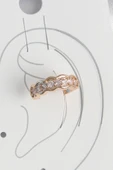 Pirinç Gold Renk Zirkon Taşlı Kadın Kıkırdak Küpe - TJ-BKP10571 - 1