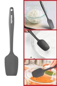 Silicolife Kaşık Spatula, Isıya Dayanıklı Yanmaz Yapışmaz Tek Parça Silikon Kaşık Spatula 27cm Antrasit - 1