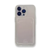 iPhone 15 Pro Kılıf Cardy Şeffaf Kartlık Cepli Kapak - 1