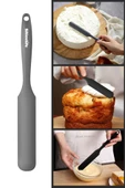 Silicolife Pasta Sıvama Spatulası, Silikon Çikolata Krema Reçel Sıyırma Sıvama Bıçağı Spatulası 25cm Antrasit - 1