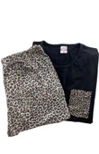 Kadın Leopar Desenli Kısa Kollu Pijama Takım - 5791 - STL MODA - 1