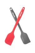 Silicolife 2’li Spatula Set, Isıya Dayanıklı Yanmaz Yapışmaz Silikon Spatula 2 Adet Kırmızı-Antrasit 21cm - 2