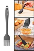 Silicolife Yumurta Fırçası, Isıya Dayanıklı Yanmaz Yapışmaz Tek Parça Silikon Fırça 21cm Antrasit - 1