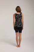Chelly Kadın Desenli Askılı Taytlı Tankini S 5700 Siyah - 7