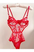 Bodysuit Çiçekli Iç Çamaşır Takımı - 3