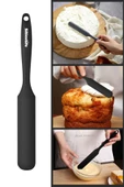 Silicolife Pasta Sıvama Spatulası, Silikon Çikolata Krema Reçel Sıyırma Sıvama Bıçağı Spatulası 25cm Siyah - 1