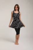 Chelly Kadın Desenli Taytlı Elbise Mayo S 5720 - 5725 Siyah - 3