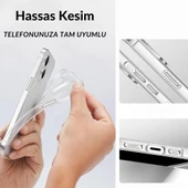 iPhone 15 Kılıf Metal Tuşlu Kamera Korumalı Silikon Şeffaf Arka Kapak - 2