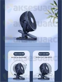 Aksesuarcı Mandallı Şarjlı 3 Modlu Mini Fan Vantilatör Sıkıştırma - 4