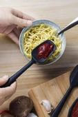 Kaşık Spatula, Isıya Dayanıklı Yanmaz Yapışmaz Tek Parça Silikon Kaşık Spatula 27cm Siyah - 4