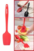 Silicolife Kaşık Spatula, Isıya Dayanıklı Yanmaz Yapışmaz Tek Parça Silikon Kaşık Spatula 27cm Kırmızı - 1