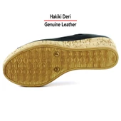 Erkan Saçmacı Drusilla Siyah Hakiki Deri Kesik Detaylı Mantar Taban Görünümlü Dolgu Topuklu Terlik - 6