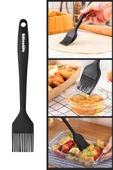 Silicolife Yumurta Fırçası, Isıya Dayanıklı Yanmaz Yapışmaz Tek Parça Silikon Fırça 21cm Siyah - 1