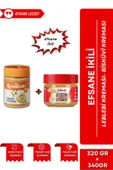2'li Set Kahvaltılık Sürülebilir Katkısız 340gr Leblebi Kreması + Özel Bisküvi Kreması 320gr - 1