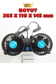 12 Volt Araç Içi Torpido Üstü Çift Fanlı Oto Vantilatör 360° Dönebilir 0607 - 6