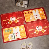 Yeni Yıl Temalı Paspas - Hao Shi Fasheng Desenli 40x60cm thumbnail 6