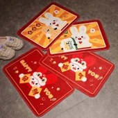 Yeni Yıl Temalı Paspas - Hao Shi Fasheng Desenli 40x60cm thumbnail 2