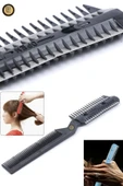 QNİAY Profesyonel Saç Kesici Şekillendirici Çift Taraflı Jiletli Tarak Usturalı İnceltme Tarak thumbnail 2