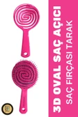QNİAY Pro Üç Boyutlu Oval Saç Fırçası Lolipop Tarak Saç Açma Tarama Fırçası Kuaför Tarak Fırça Saç Açma - 1