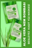 QNİAY Aloe Vera Nem Bombası Nemlendirici Sıkılaştırıcı Maske (1adet )Parlaklık Verici Kağıt Yüz Maskesi - 1