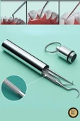 QNİAY 7 Parça Paslanmaz Çelik Ağız Diş İpi Tartar Sökücü Temizlik Bakım Seti Taşınabilir Seyahat Kürdan thumbnail 5