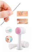 QNİAY Cilt Temizleme Fırçası + Çengel Uçlu Siyah Nokta Temizleme Akne Iğnesi Cilt Bakım Yüz Bakım thumbnail 1