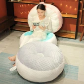 Bubble Peluş Koltuk Minderi - Mavi - 80cm - 7
