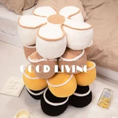 Çiçek Şeklinde Peluş Minder - Beyaz - 50cm - 10