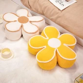 Çiçek Şeklinde Peluş Minder - Beyaz - 50cm - 6