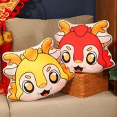 Ejderha Yılı Maskot Peluş Yastık - Altın Ejderha - 45x35cm - 11