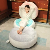 Bubble Peluş Koltuk Minderi - Mavi - 80cm - 8