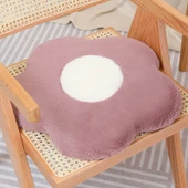 Tavşan Peluş Çiçekli Koltuk Minderi - Turuncu Sarı - 45cm - 5