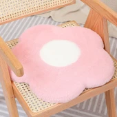 Tavşan Peluş Çiçekli Koltuk Minderi - Turuncu Sarı - 45cm - 9
