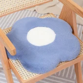 Tavşan Peluş Çiçekli Koltuk Minderi - Turuncu Sarı - 45cm - 4