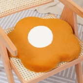 Tavşan Peluş Çiçekli Koltuk Minderi - Turuncu Sarı - 45cm - 6