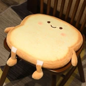 Tost Ekmeği U Şeklinde Yastık - Yanık Çarpık Gözlü Ekmek - 40cm - 3