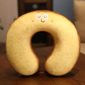 Tost Ekmeği U Şeklinde Yastık - Yanık Çarpık Gözlü Ekmek - 40cm - 2