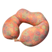 Çiçek Desenli U Şeklinde Boyun Yastığı - Turuncu - 32x28cm - 12