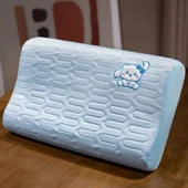 Buz İpek Lateks Hafızalı Köpük Yastık - Mavi Yavru Köpek 50x30x10cm - 1