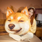 Shiba Inu Köpek Kafası Komik Peluş Yastık - Şaşkın 38x30cm - 11
