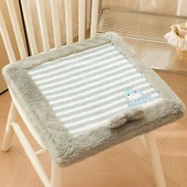 Pamuklu Hava Katmanlı Çizgili Lateks Koltuk Minderi - Bej 40x3cm - 7