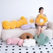 Peluş Kadife Dekoratif Yastık - Bal Peteği Sarı - 95x50cm - 11