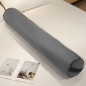 Çıkarılabilir Yıkanabilir Silindir Uzun Peluş Yastık - Bal Sarısı 150x20cm - 7