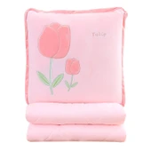 Pamuklu Bebek Battaniyesi - Pembe 45x45cm (150x180cm) - 5