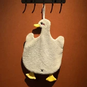 Asılı Peluş Hayvan Figürlü El Havlusu - Koyu Mavi Kaz - 22x36cm - 5