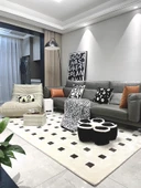 Çiçek Tasarımlı Peluş Minder - Siyah 40*40*10cm - 7