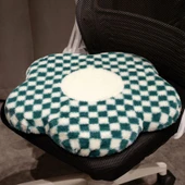 Çiçek Desenli Hafızalı Köpük Oturma Minderi - Mavi Çiçekli - 45x45x4cm thumbnail 3