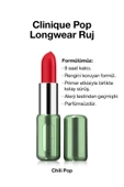 CLİNİQUE Pop Longwear™ Gün Boyu Kalıcı Ruj - Renk: Chilli Pop 3.9g | Mat Bitiş - 1