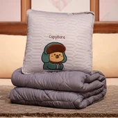 Kapibara Lateks İpek Yazlık Klima Battaniyesi - Gri Askeri Desen 45*45/150*170cm - 1