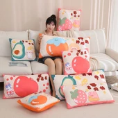 Meyve Desenli Dekoratif Yastık - Fude Niuyou (Kare) 40x40cm thumbnail 2